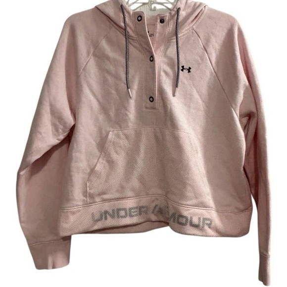 Under Armour Women's Loose Fit Pink Hoodie Size M Casual Long Sleeve - Picture 1 of 9